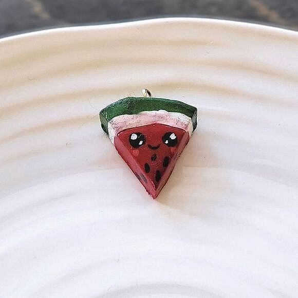 Little polymer watermelon charm - Picture 6 of 10